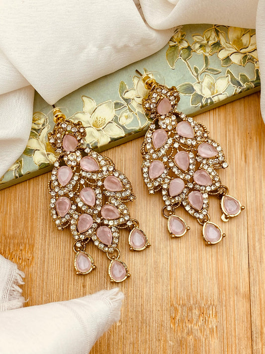 Leaf Earrings -2501-Golden Nayab Jewellery