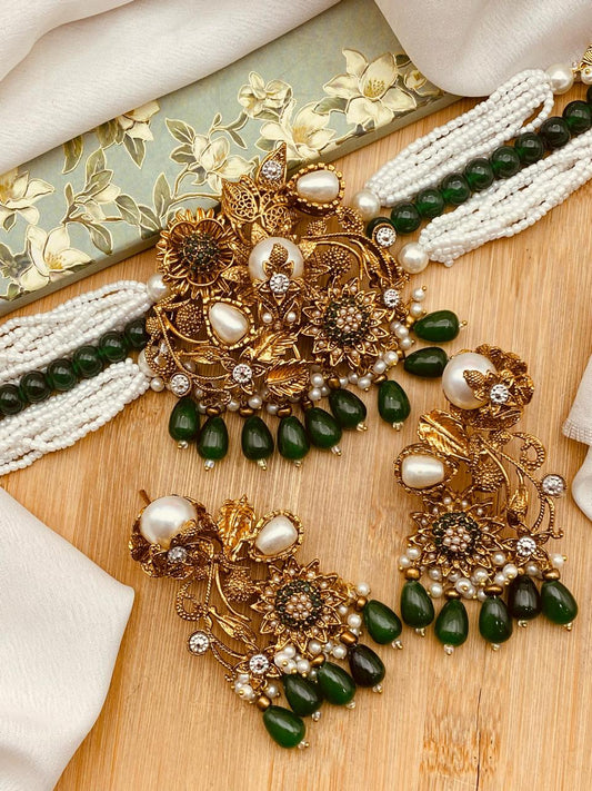Turkish Mother Pearl Chokar set-2503 Nayab Jewellery