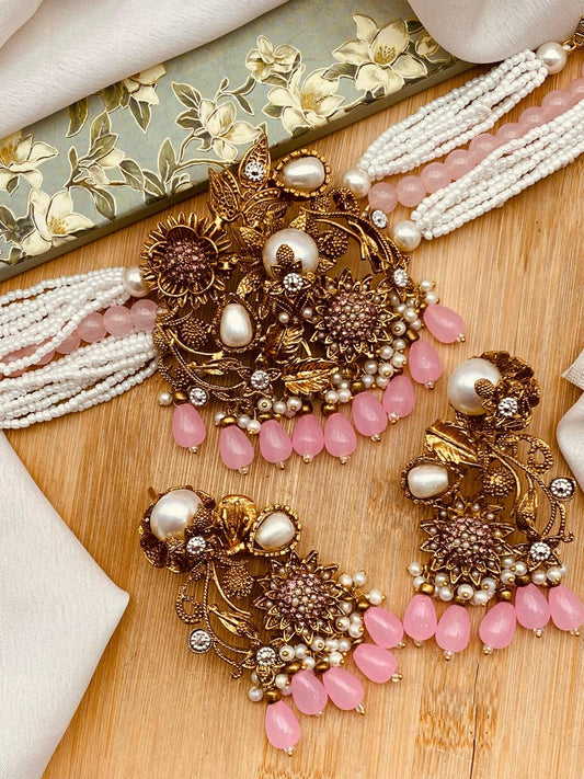 Turkish Mother Pearl Chokar set-2503 Nayab Jewellery