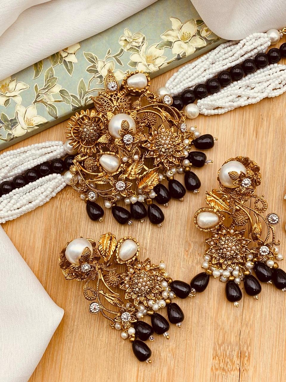 Turkish Mother Pearl Chokar set-2503 Nayab Jewellery