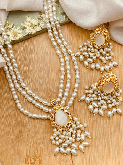 NAQSH Zarcon Mala set-2505-Golden Nayab Jewellery