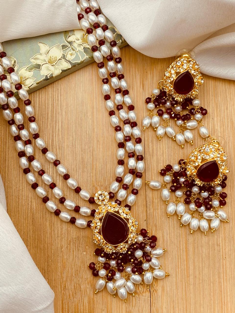 NAQSH Zarcon Mala set-2505-Golden Nayab Jewellery