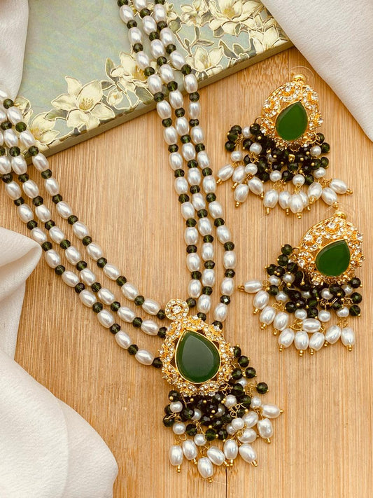 NAQSH Zarcon Mala set-2505-Golden Nayab Jewellery