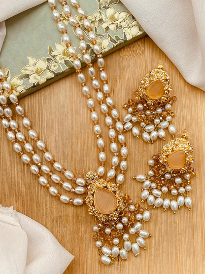 NAQSH Zarcon Mala set-2505-Golden Nayab Jewellery