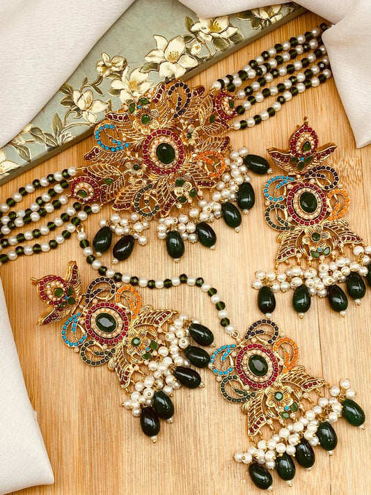 Noratan Chokar Necklace set-2526 Nayab Jewellery