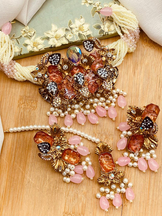 Turkish Crush Mercury Chokar set-2527 Nayab Jewellery