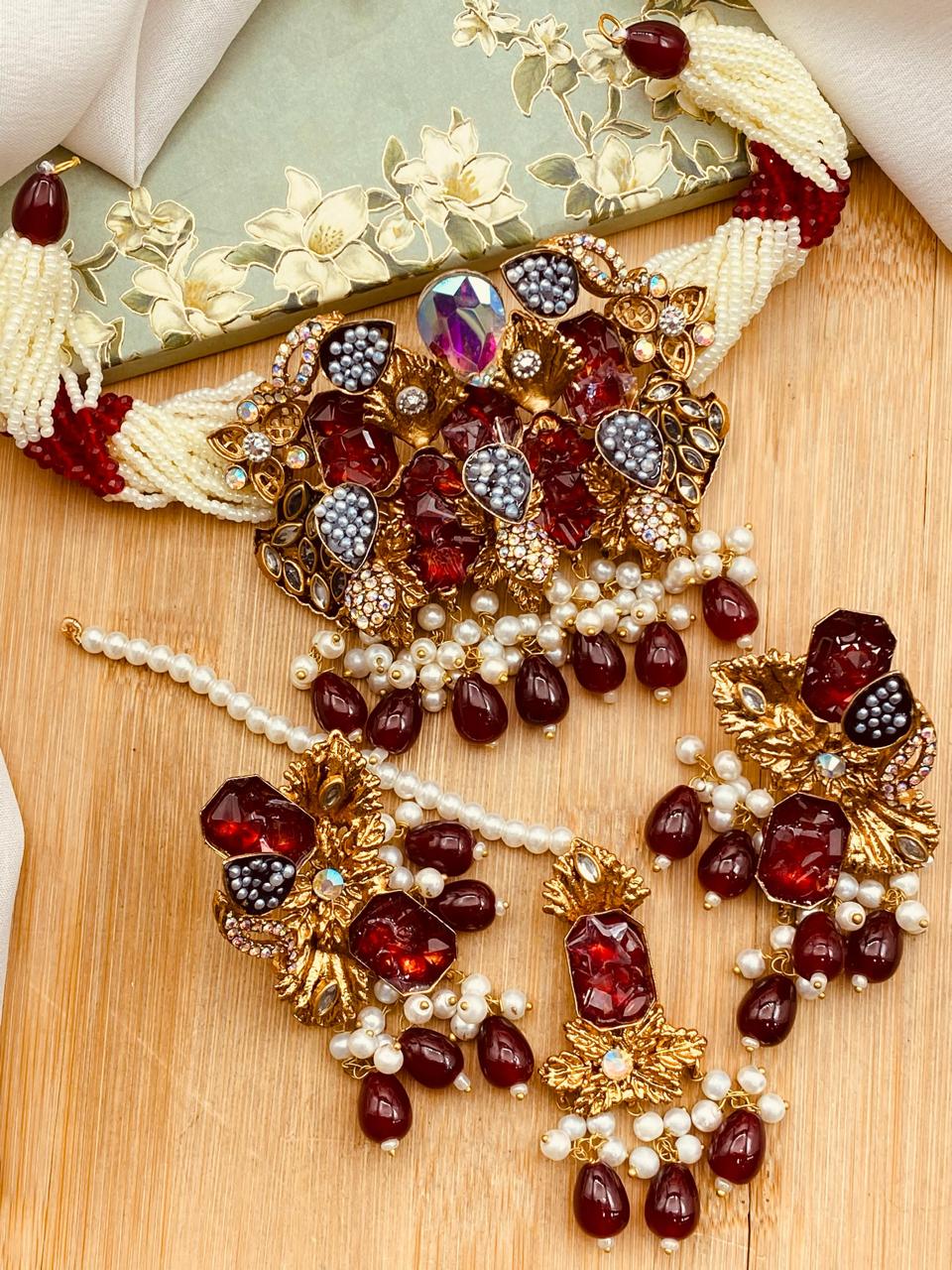 Turkish Crush Mercury Chokar set-2527 Nayab Jewellery