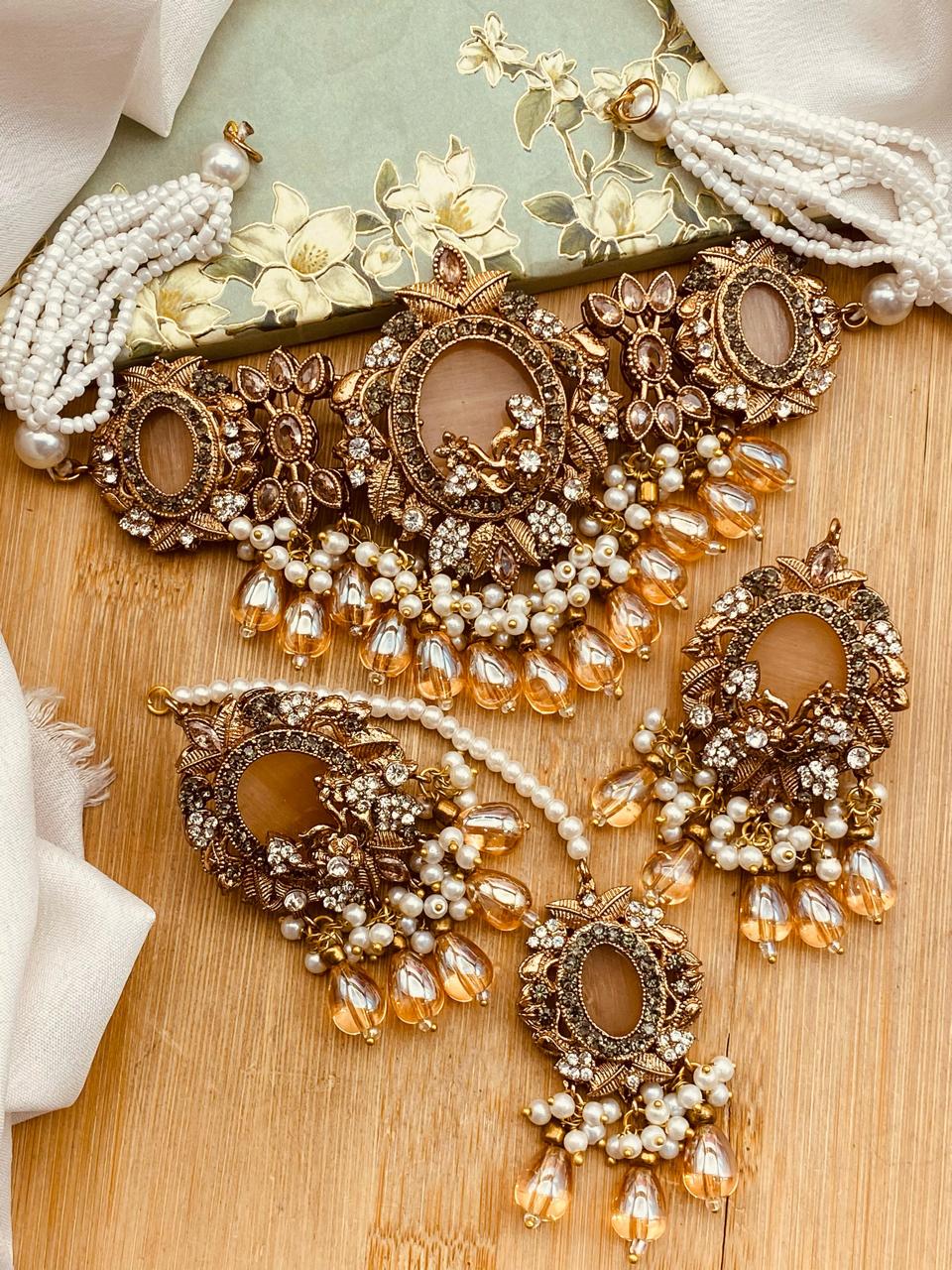 Turkish Izmir  Chokar Necklace set-2529 Nayab Jewellery