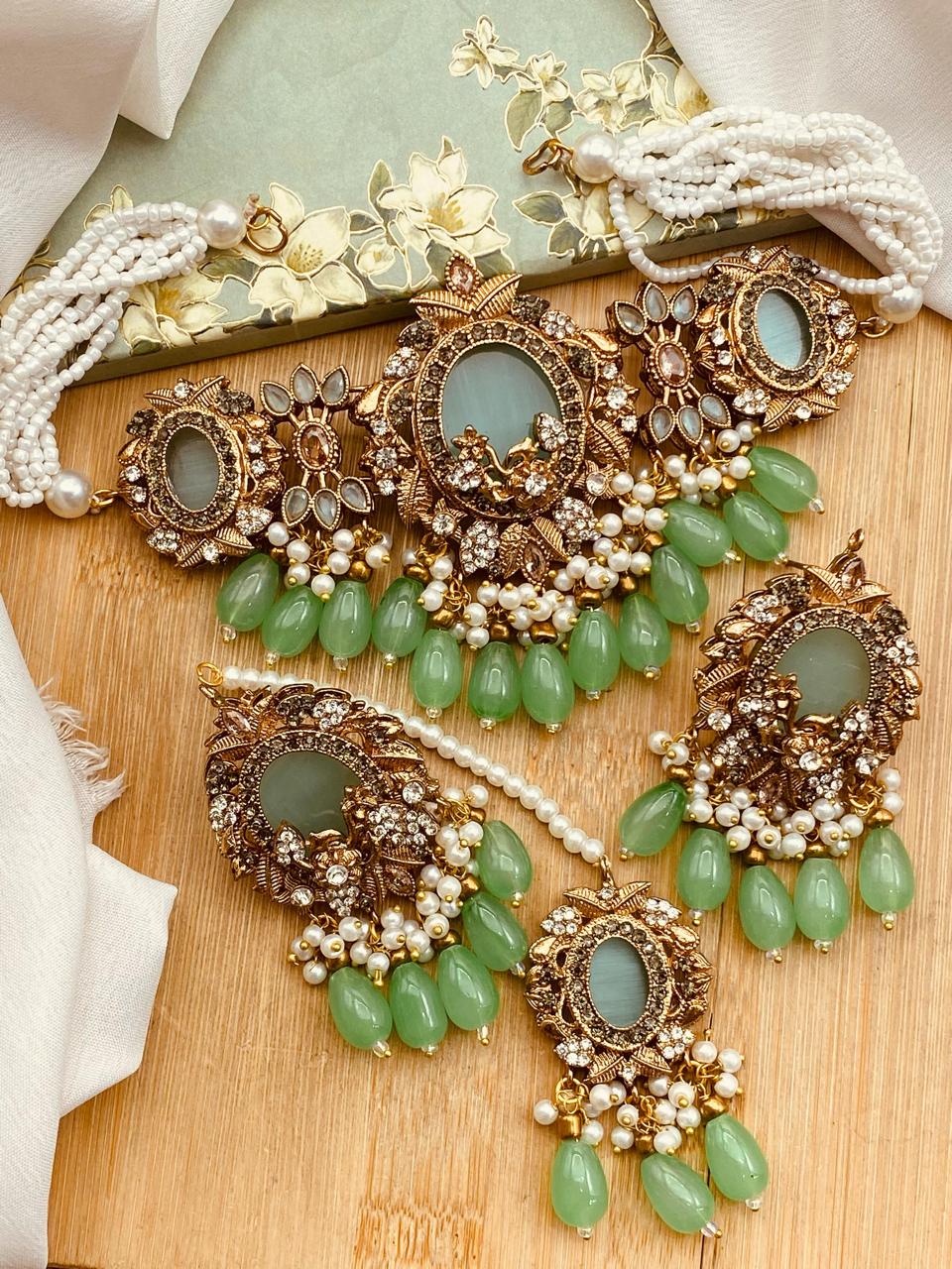 Turkish Izmir  Chokar Necklace set-2529 Nayab Jewellery