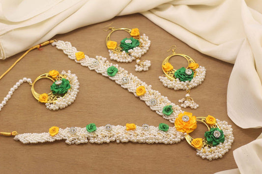 Mehndi/Mayo 4 pcs  Mala set-2543 Nayab Jewellery