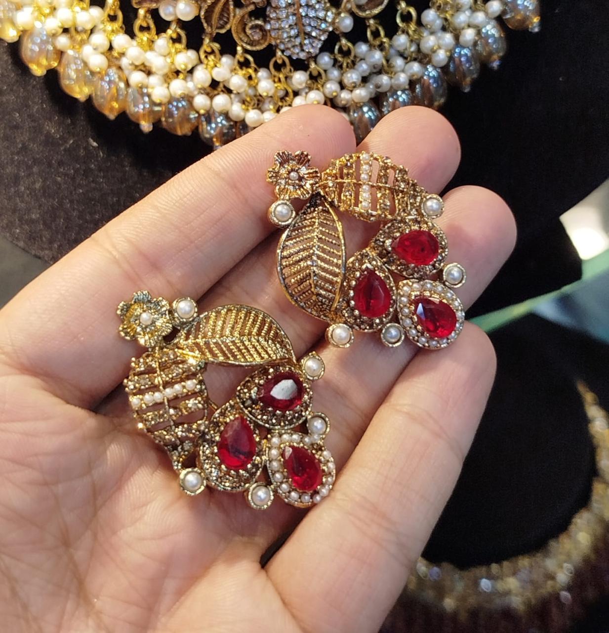 Leaf Studs-2599 Nayab Jewellery