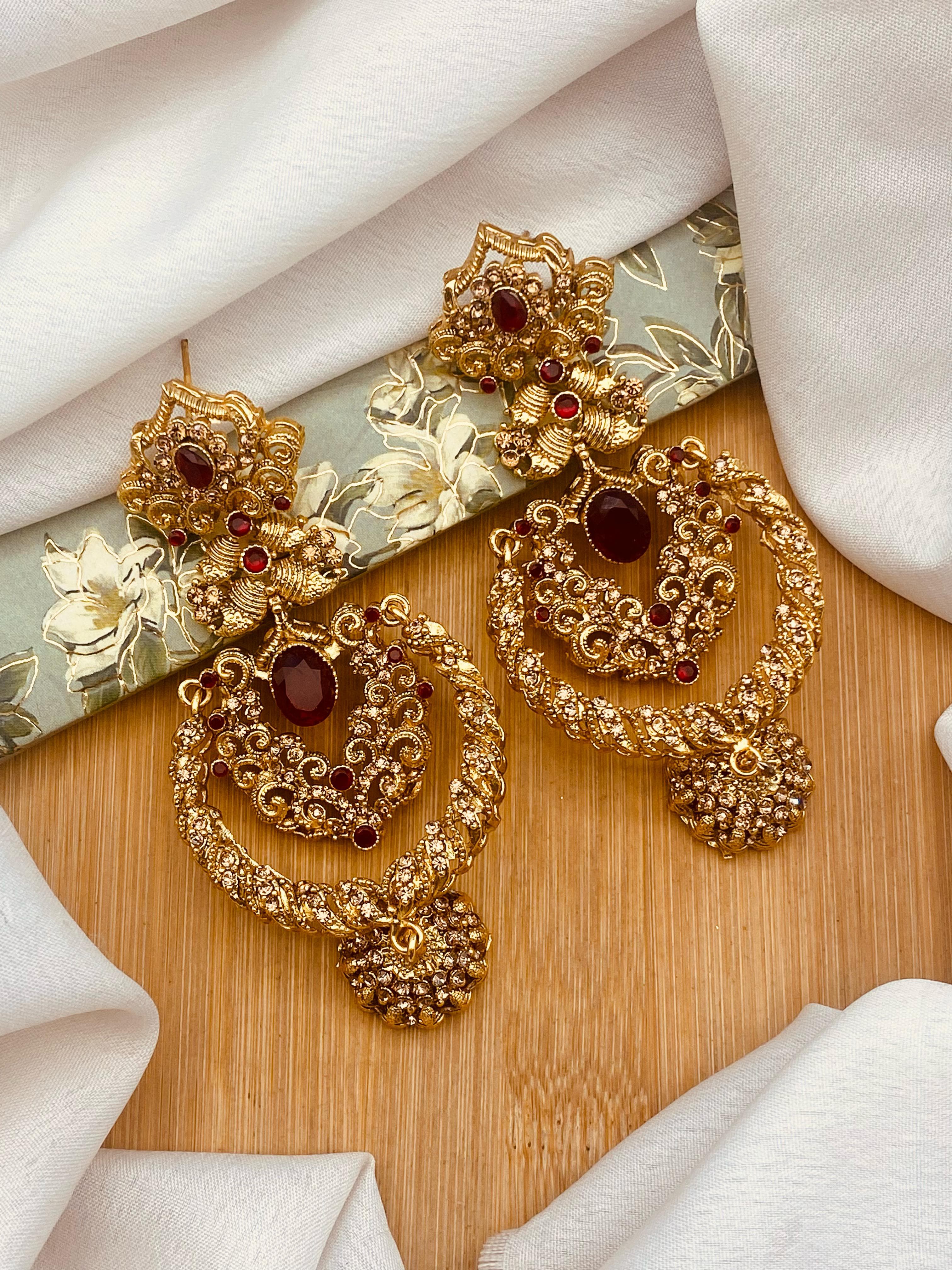 Zirconia 2 layers Bridal Mala with Baali Tika-2629-Silver (Copy) Nayab Jewellery
