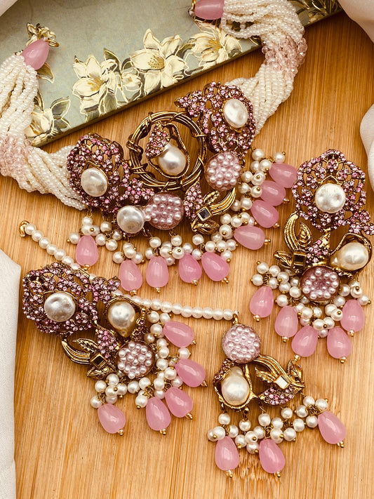 Turkish Mother Pearl Chokar Set-2695 Nayab Jewellery