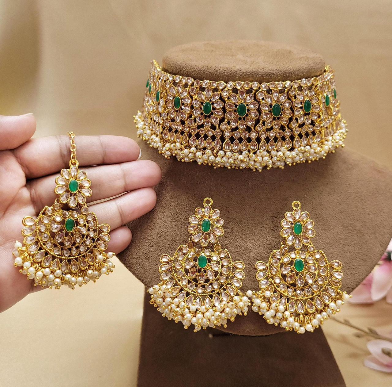 Indian Kundan Guluband Necklace set-2721 Nayab Jewellery