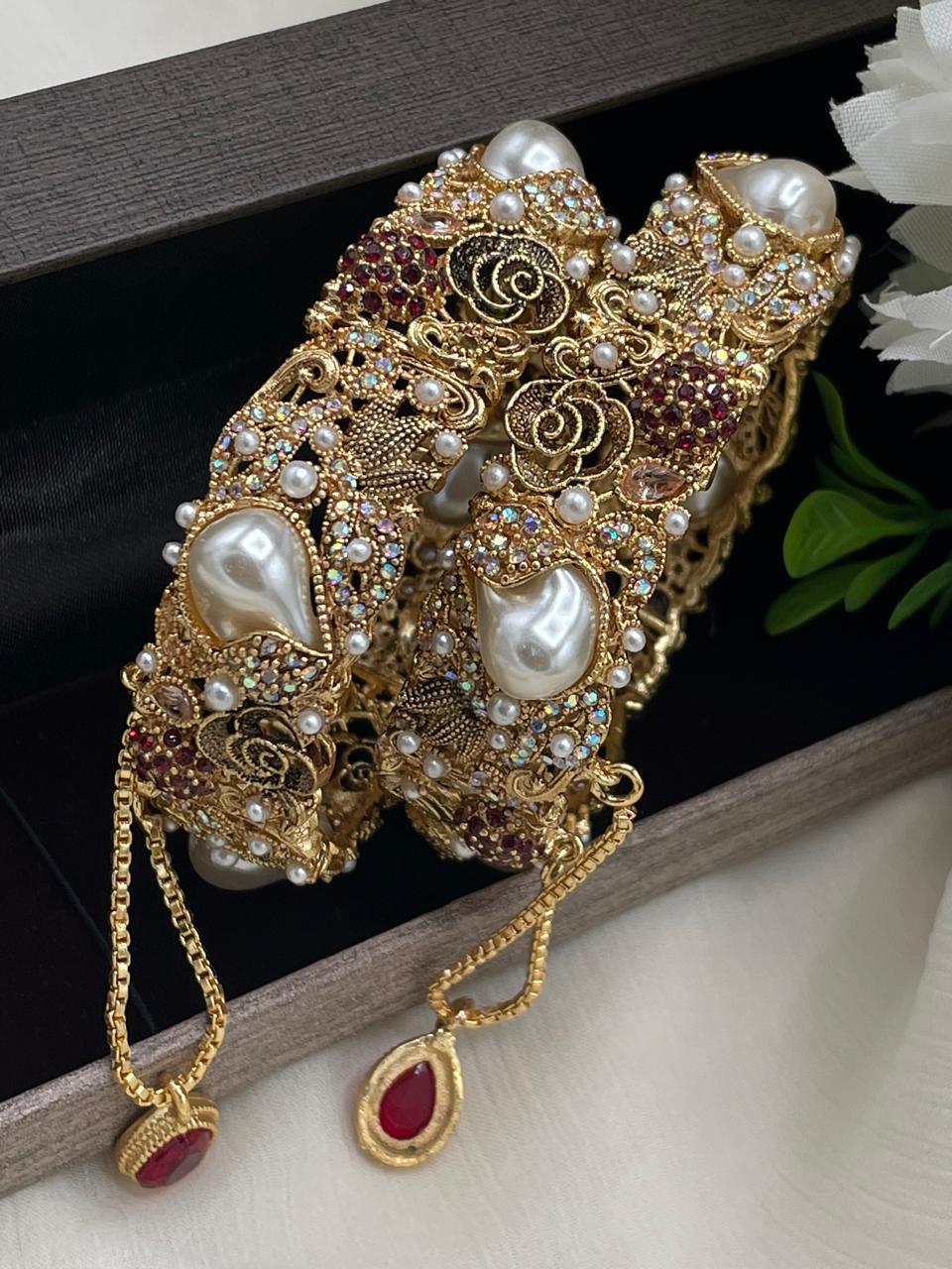 Turkish Mother Pearl Openable Bangles-2722 Nayab Jewellery