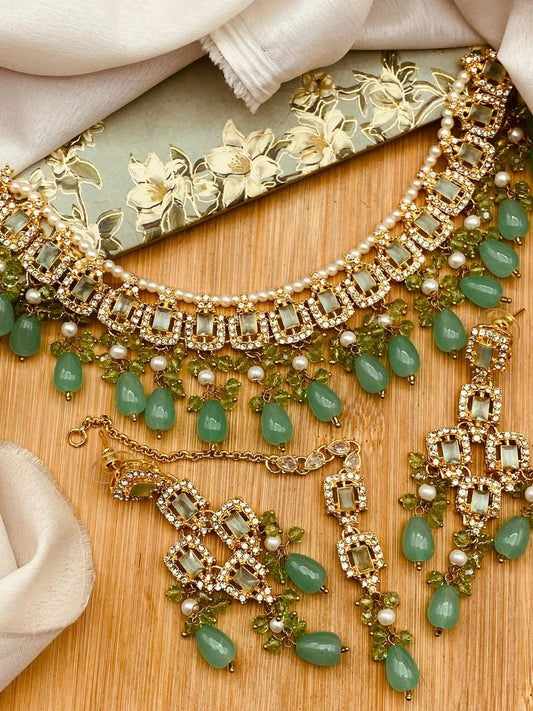 Iqra Zirconia Necklace -2751-Golden