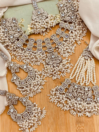 Nimra Bridal Set-2769-Silver Nayab Jewellery