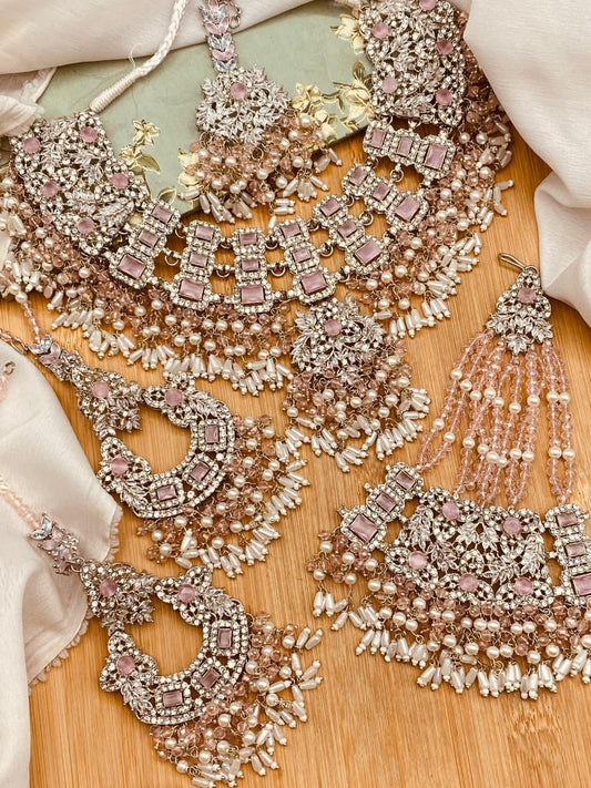 Nimra Bridal Set-2769-Silver Nayab Jewellery