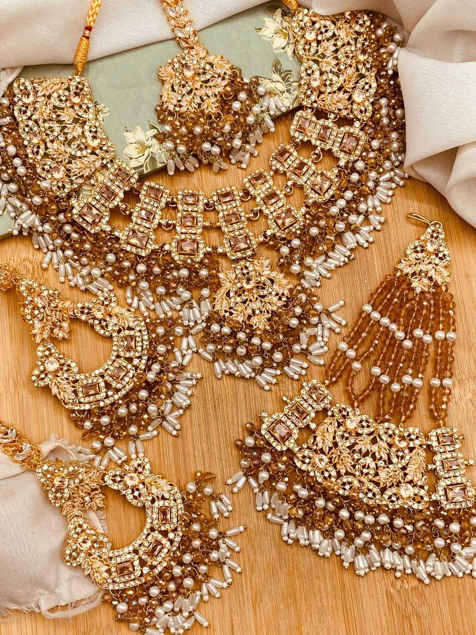 Nimra Bridal Set-2769-Golden Nayab Jewellery