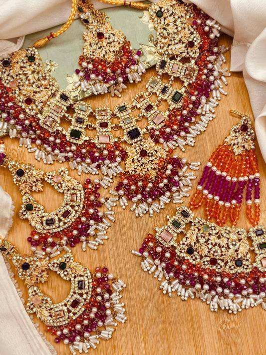 Nimra Bridal Set-2769-Golden Nayab Jewellery