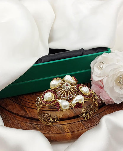 Mother Pearl Free size Bracelet-2770 Nayab Jewellery
