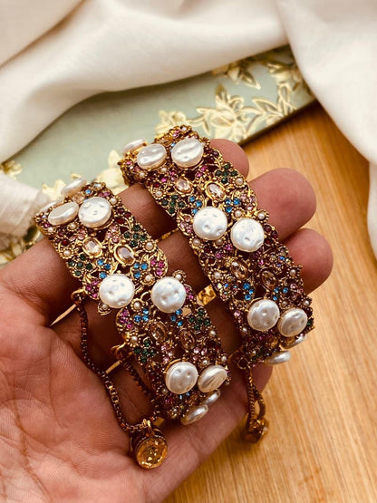 Turkish Mother Pearl Openable Bangles-2776 Nayab Jewellery