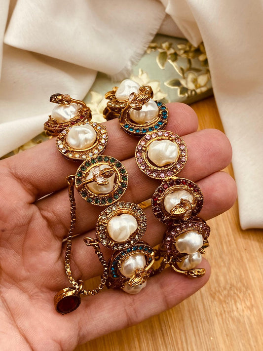 Mother Pearl Openable Bangles (pair)-2839