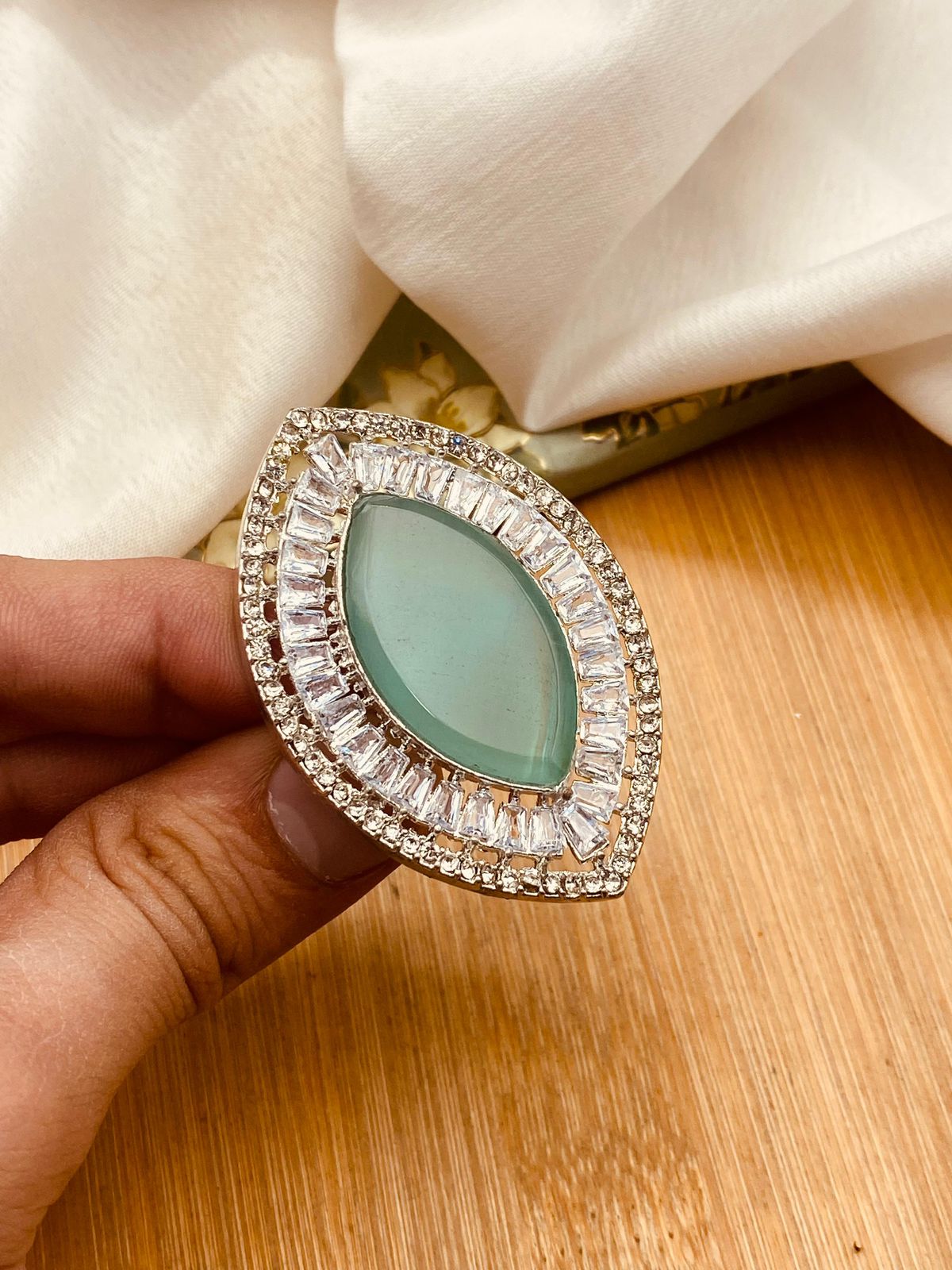 Almond Zarcon Brig Size Ring (Adjustable)-2842