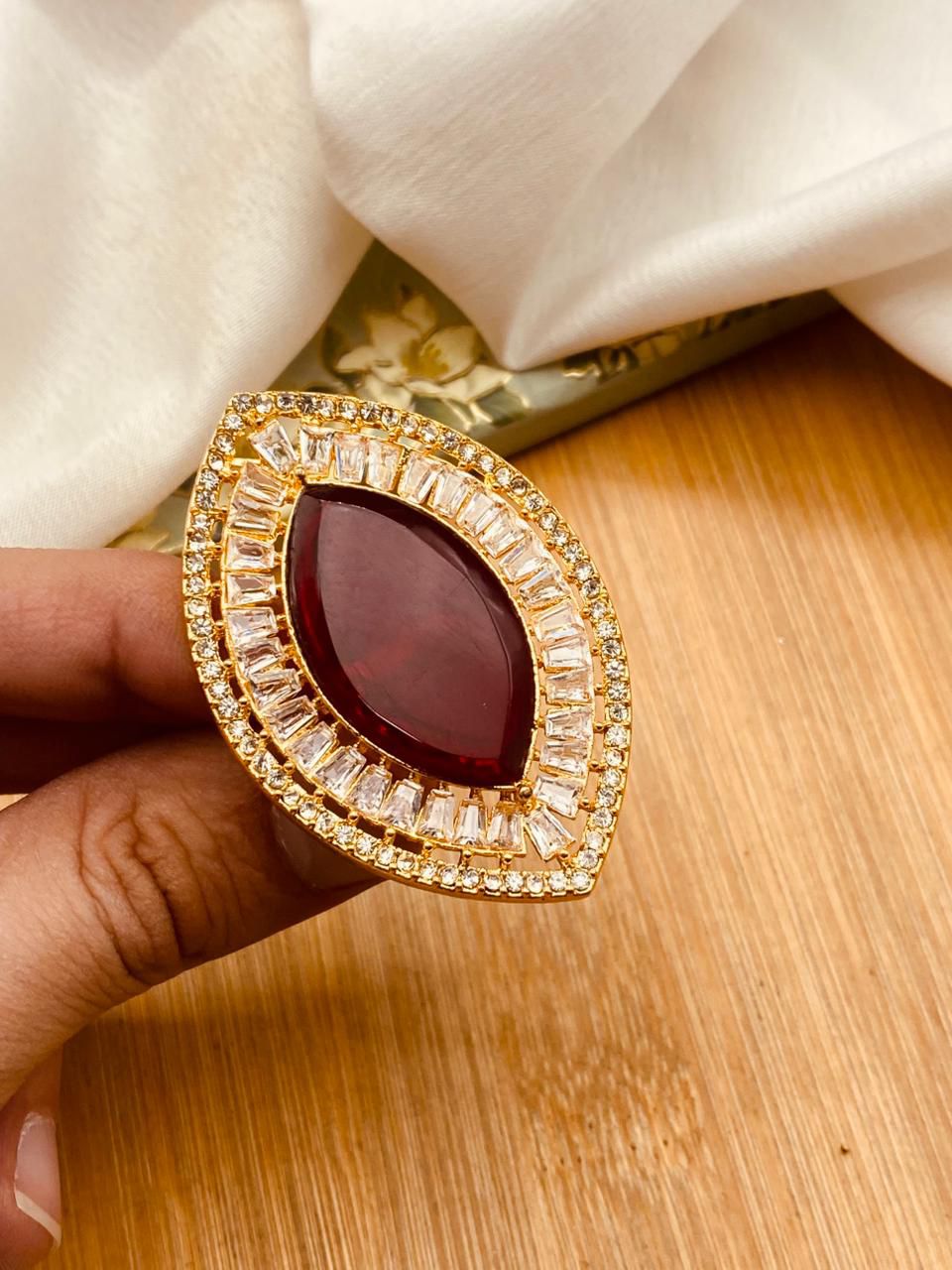 Almond Zarcon Brig Size Ring (Adjustable)-2842