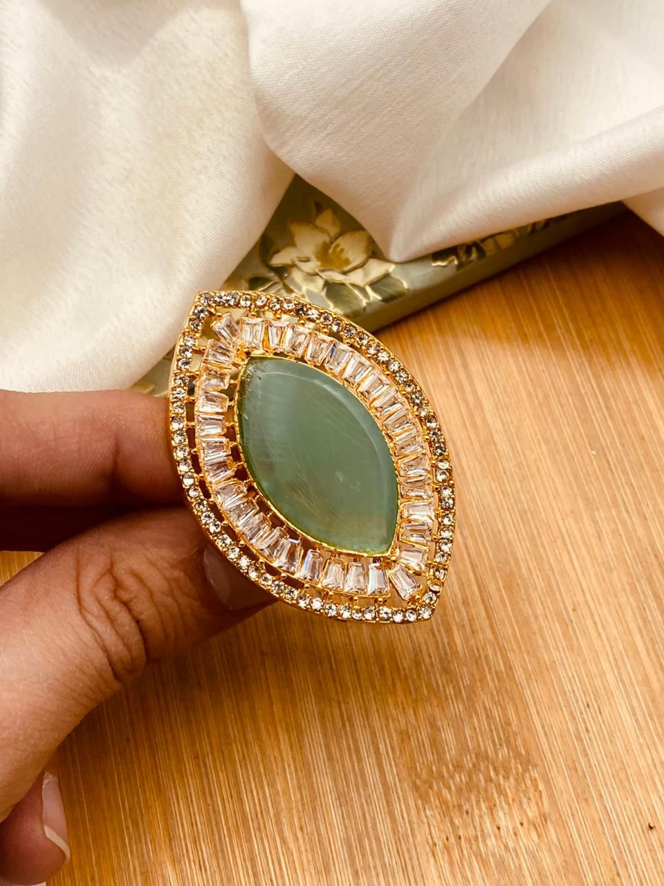 Almond Zarcon Brig Size Ring (Adjustable)-2842