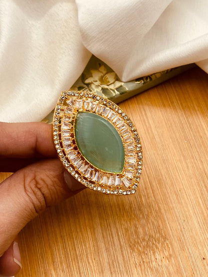 Almond Zarcon Brig Size Ring (Adjustable)-2842