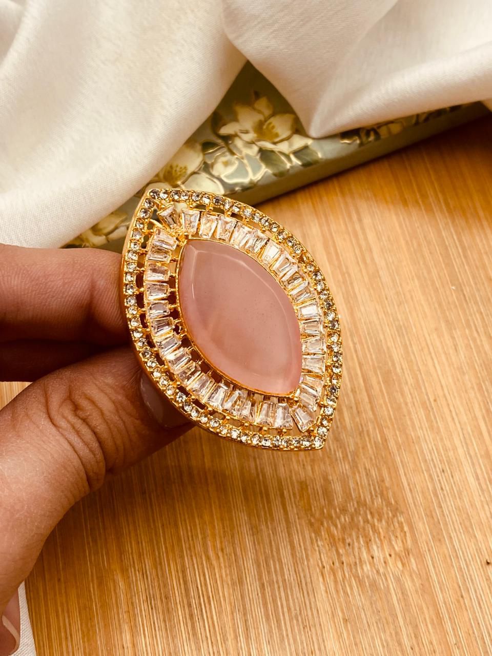 Almond Zarcon Brig Size Ring (Adjustable)-2842