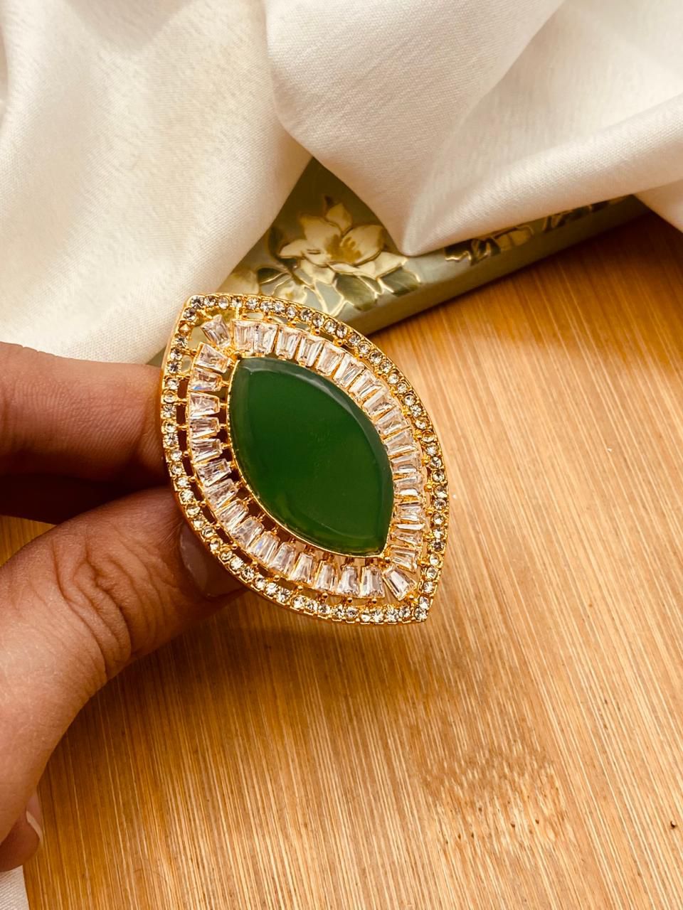 Almond Zarcon Brig Size Ring (Adjustable)-2842