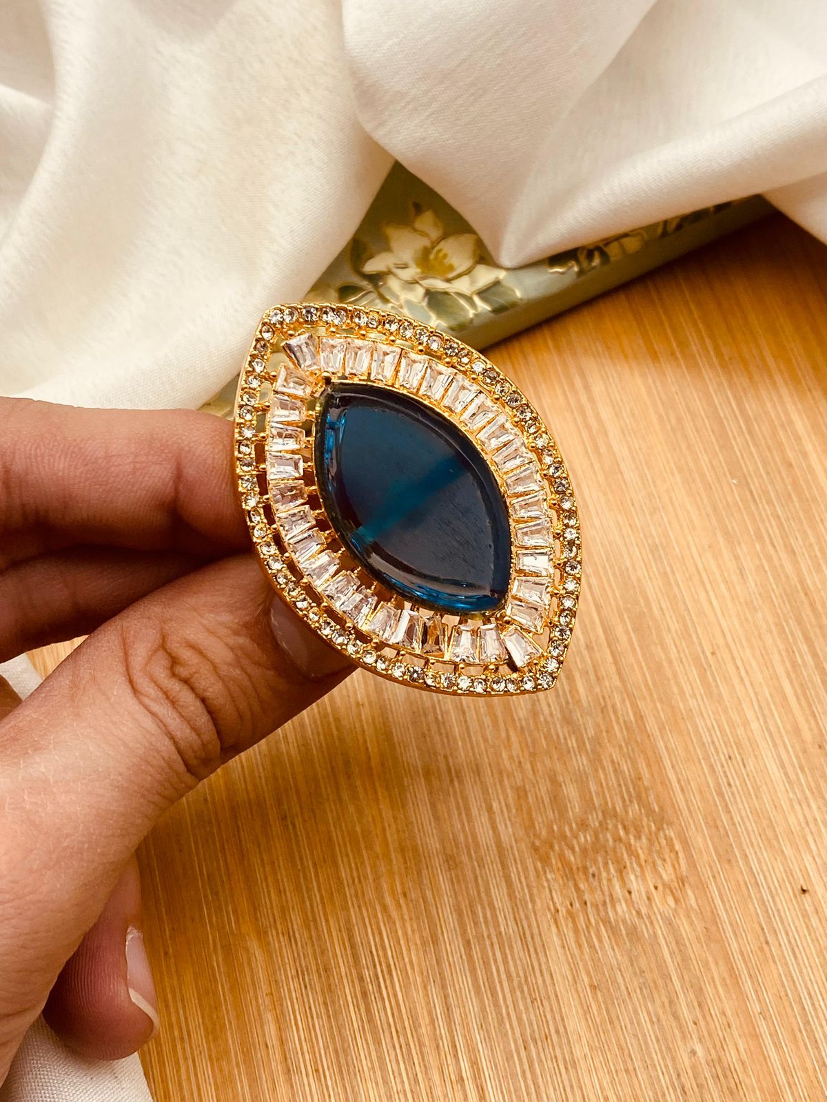 Almond Zarcon Brig Size Ring (Adjustable)-2842