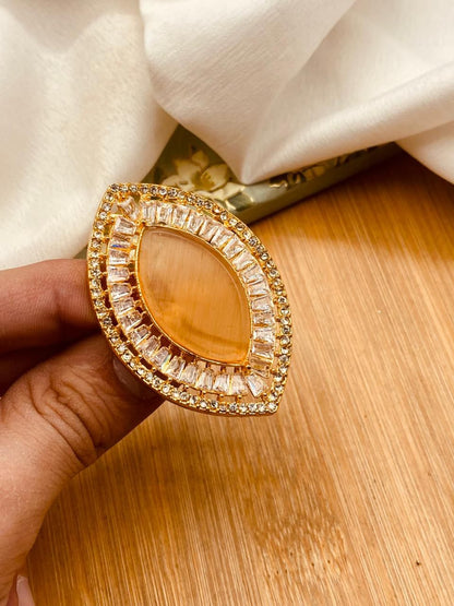 Almond Zarcon Brig Size Ring (Adjustable)-2842