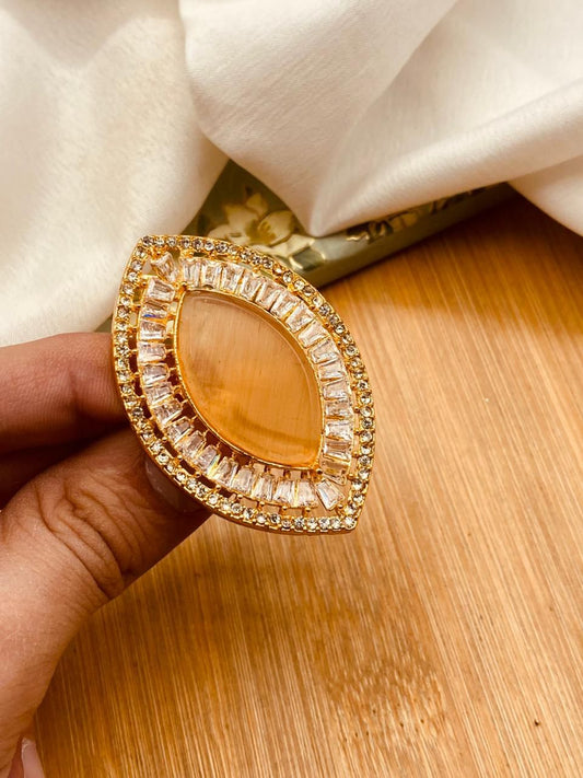 Almond Zarcon Brig Size Ring (Adjustable)-2842