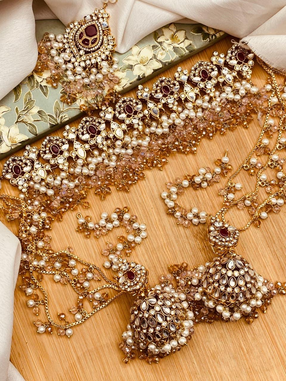 Wajiha Chokar Set with sahara Earrings &Tika N-100