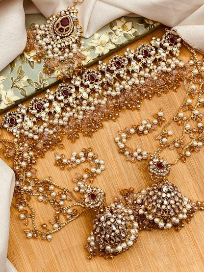 Wajiha Chokar Set with sahara Earrings &Tika N-100