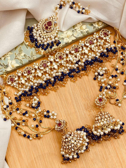 Wajiha Chokar Set with sahara Earrings &Tika N-100