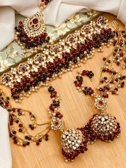 Wajiha Chokar Set with sahara Earrings &Tika N-100