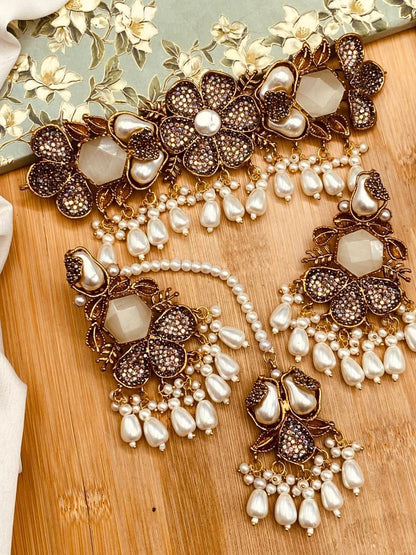 Turkish Mother Pearl Chokar set N-101