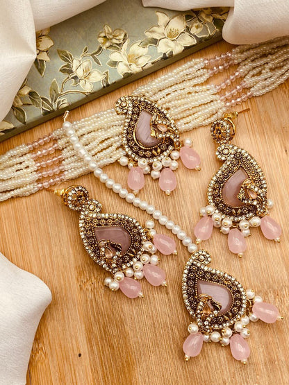 Turkish Teardrop Motif Guluband set N-113-Golden