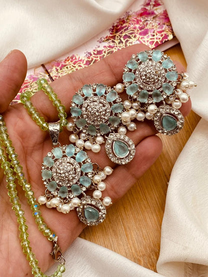 Egyptian Locket Set with mala L-910-Silver