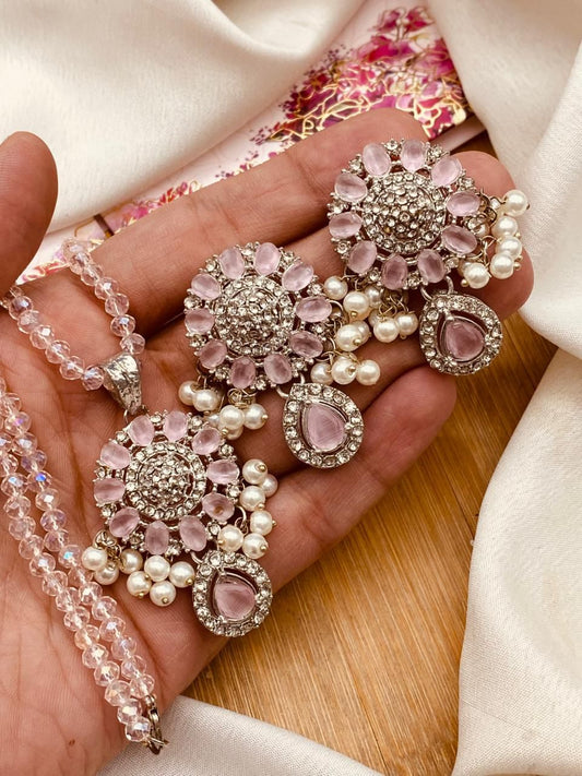 Egyptian Locket Set with mala L-910-Silver