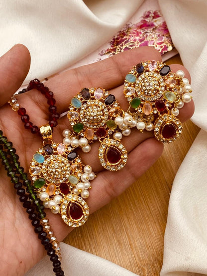 Egyptian Locket Set with mala L-910-Golden