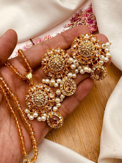 Egyptian Locket Set with mala L-910-Golden