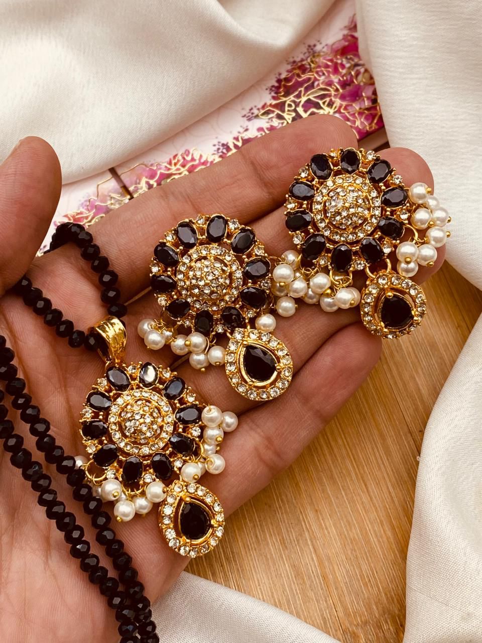 Egyptian Locket Set with mala L-910-Golden