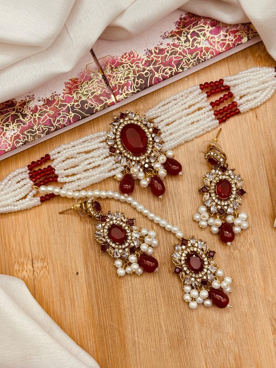 Azka Zirconia Guluband set N-1030-Golden