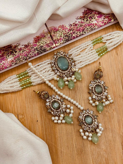 Azka Zirconia Guluband set N-1030-Golden