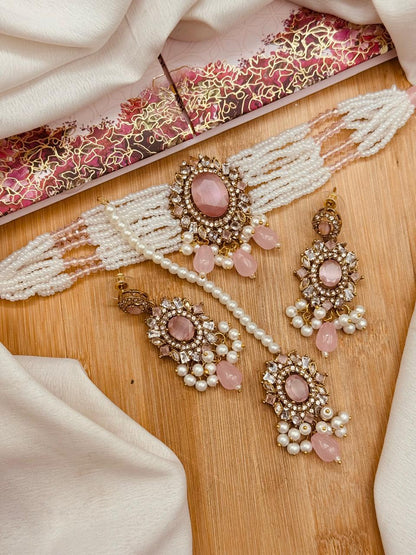 Azka Zirconia Guluband set N-1030-Golden